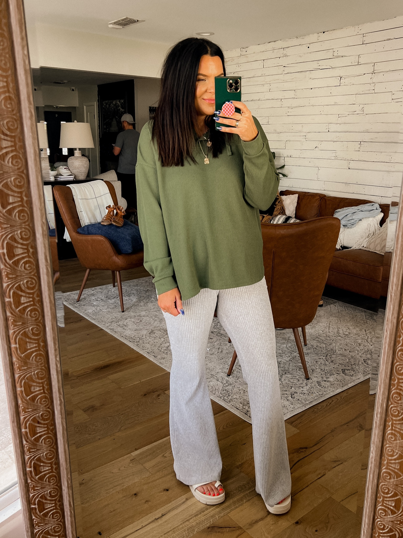 Todays casual outfit. 
Top: XL
Pants: Large (old from aerie)
Sandals: TTS


#LTKunder100 #LTKunder50 #LTKstyletip