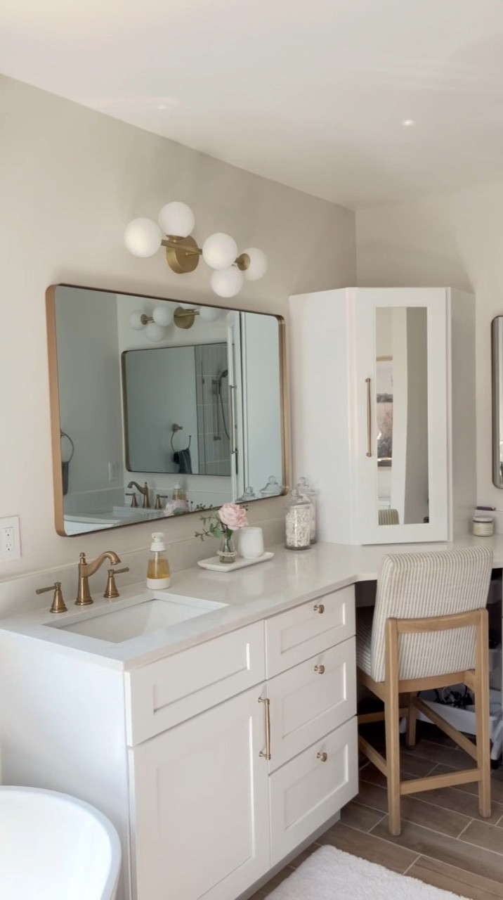 I’m sharing all the fine details about this primary bathroom project in a new blog post! Head over to www.mydesignhaven.com for the full scoop. This project was a real challenge due to our tight budget, but we made it work. We decided against a shower door and I have no regrets! Instead, we installed a glass panel to keep the water in, and it’s been a game-changer—fewer moldy corners and an easy wipe-down. Our vanity is made from kitchen stock cabinets, topped with a stunning quartz countertop from my friends at Exotic Granite and Marble in Shelby Twp, MI. Got questions? I’m here for them!

#LTKSaleAlert #LTKHome #LTKVideo