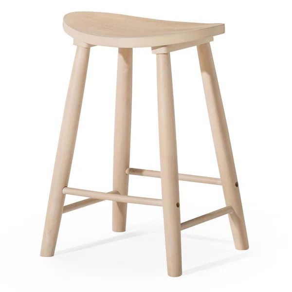 Maven Lane Luna Counter Stool in Wood Finish | Wayfair North America