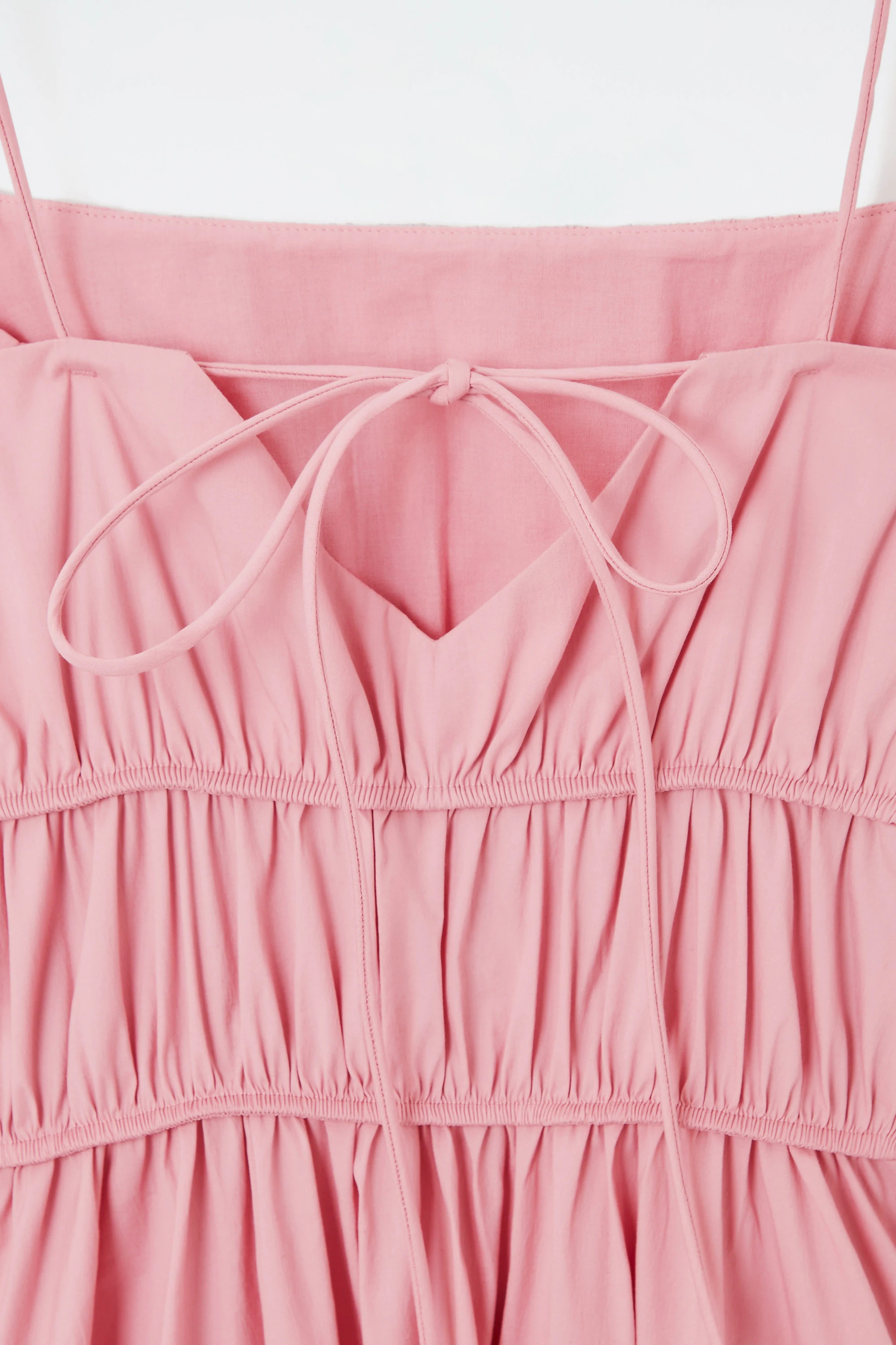 GATHERED COTTON MIDI DRESS - PINK | COS | COS (EU)