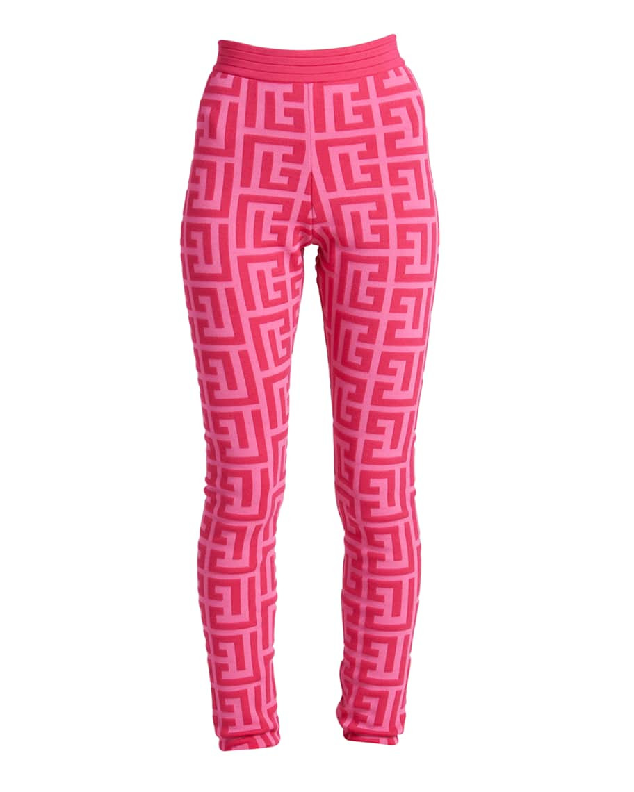Balmain x Barbie Monogram Knit Leggings | Neiman Marcus