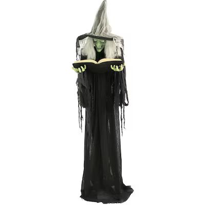 Haunted Hill Farm 5.75-ft Freestanding Talking Lighted Witch Animatronic | Lowe's