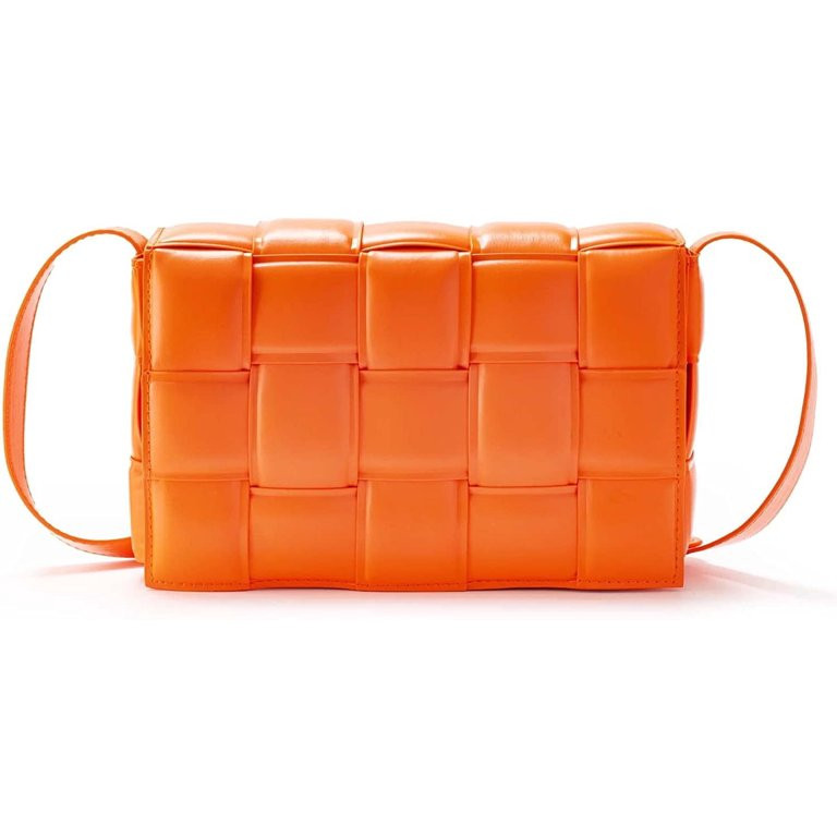 Woven Padded Cassette Crossbody Bags for Women, Small Leather Shoulder Bag Trendy Handbag Women's... | Walmart (US)