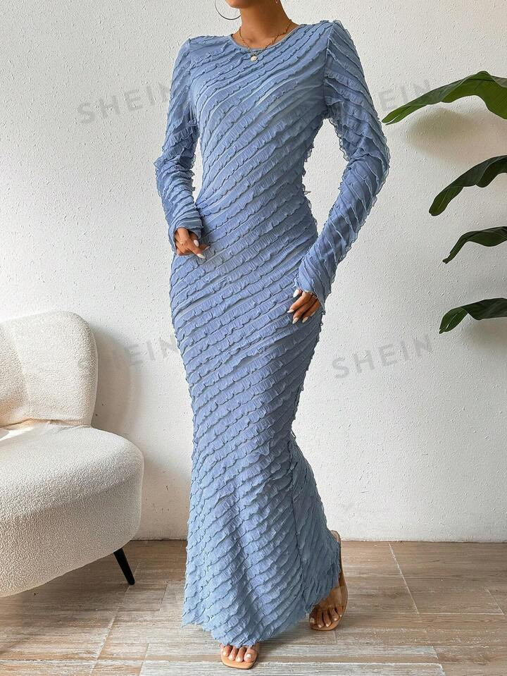 SHEIN SXY Long Sleeve Tight-Fitting Bodycon Dress | SHEIN