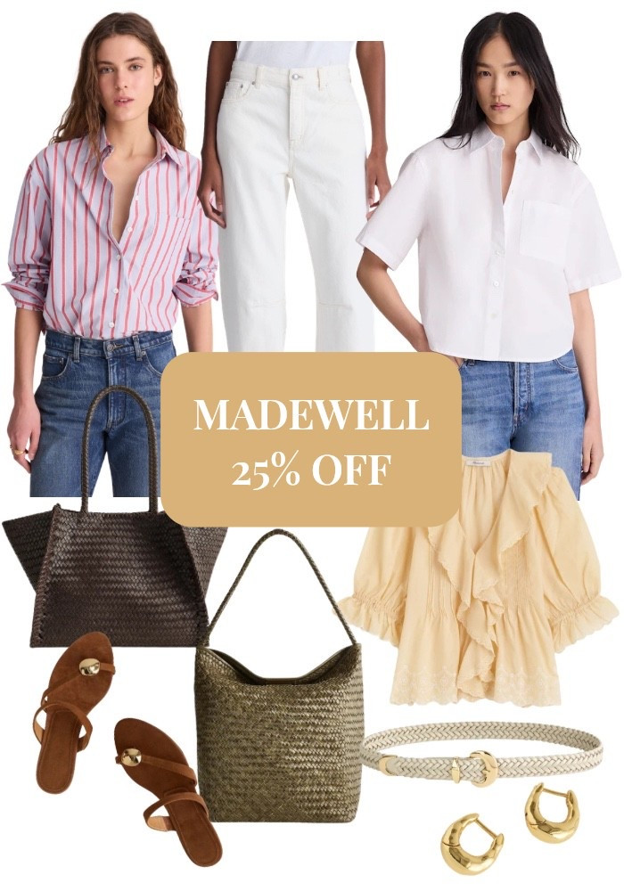 The Madewell pieces I’m while they’re all on sale! These are the best darted jeans, I love their woven bags and this belt will go with so much this spring/summer!

#LTKSaleAlert #LTKWorkwear #LTKSeasonal