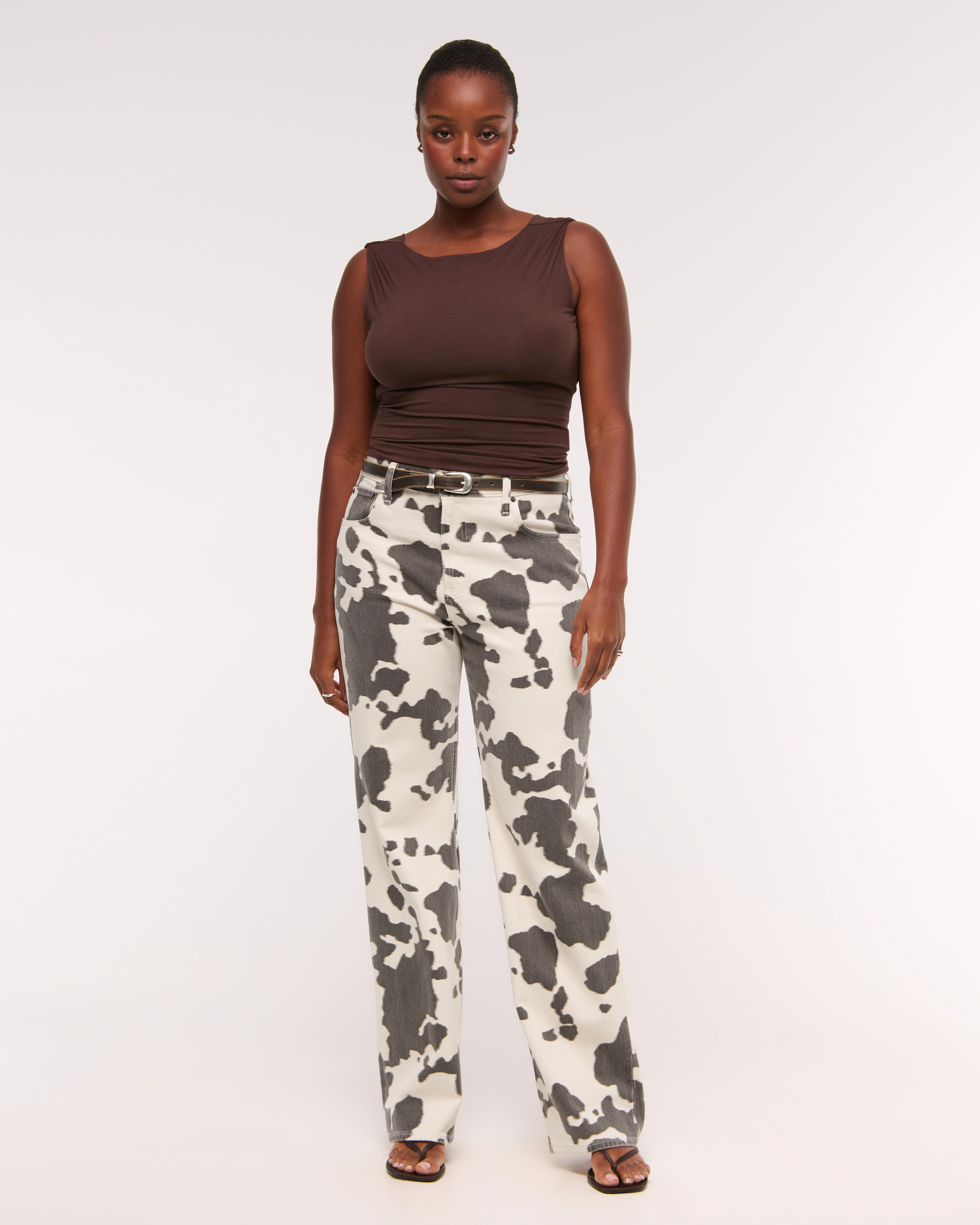 High Rise 90s Relaxed Pony Print Jean | Abercrombie & Fitch (US)