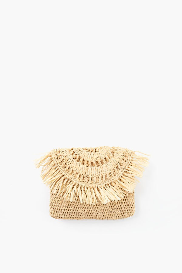 Natural Mia Mini Fringe Clutch | Tuckernuck (US)