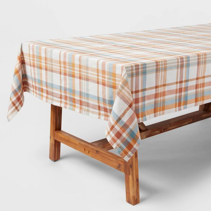84" x 60" Cotton Harvest Plaid Tablecloth - Threshold™ | Target