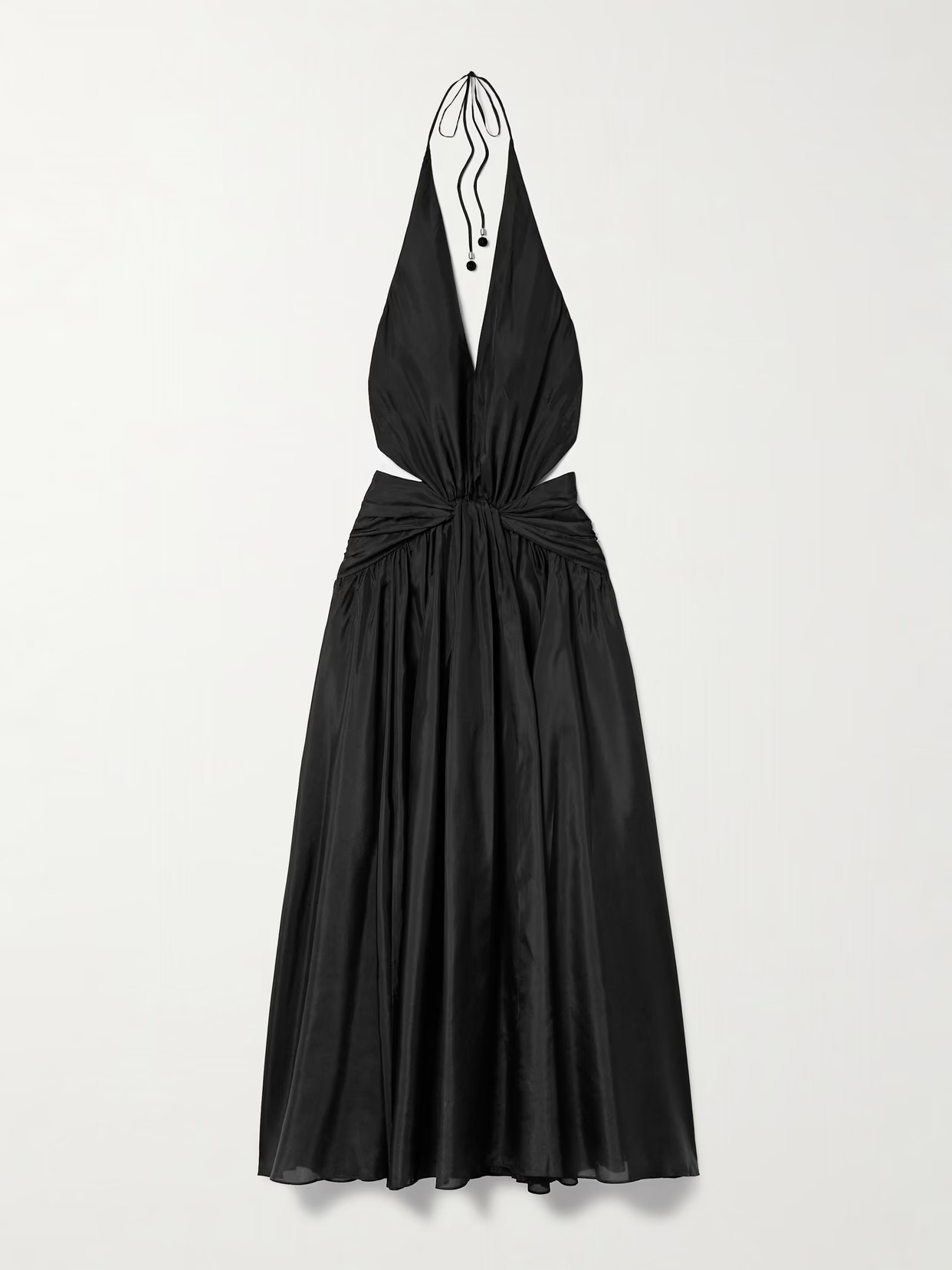Zimmermann - Rhiannon Open-back Draped Organic Silk Halterneck Maxi Dress - Black | NET-A-PORTER (US)