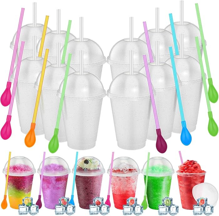 Transparent White Plastic Cups, 16 oz, 12 Sets | Amazon (US)