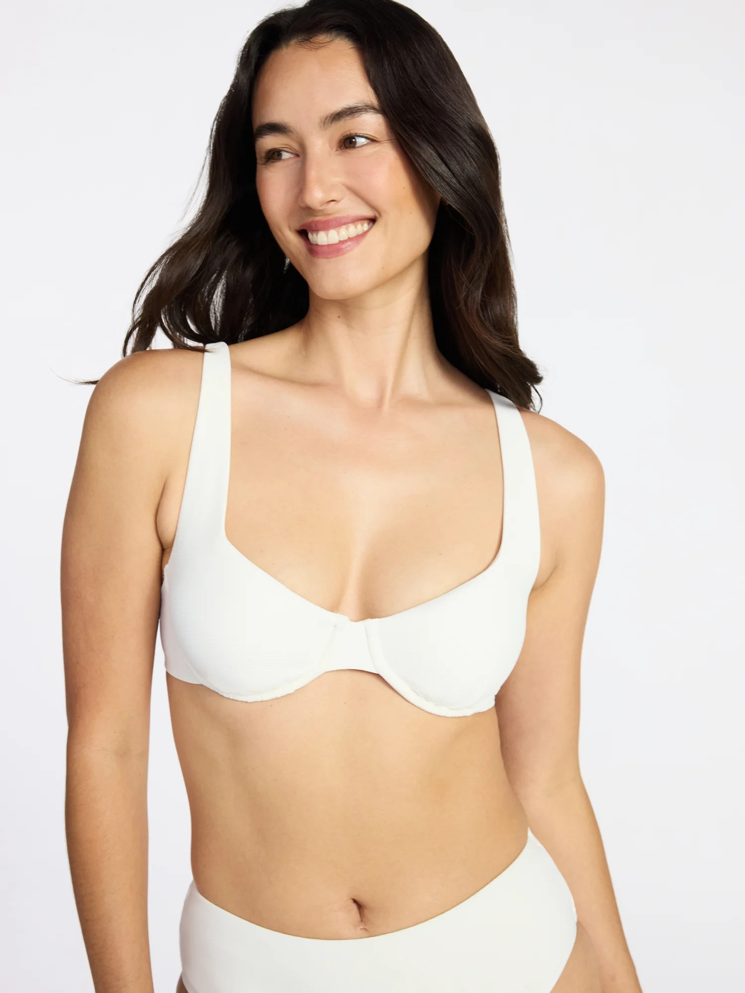 Time and Tru Women's and Women's Plus Size Ribbed Underwire Bikini Top, Sizes XS-3X | Walmart (US)