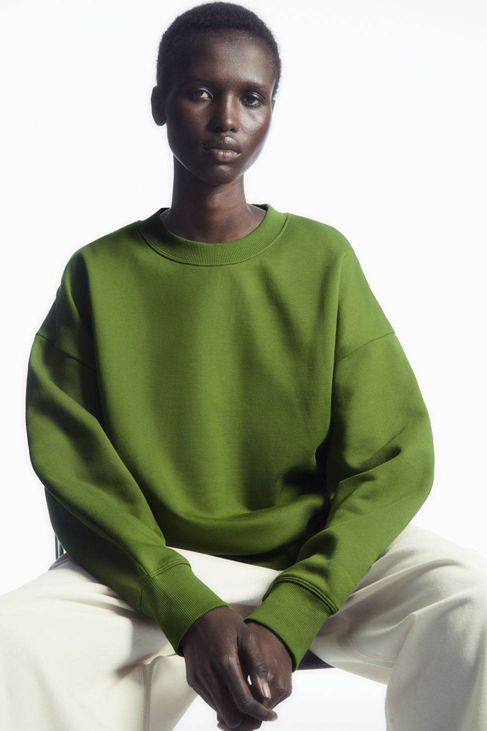 OVERSIZED FLEECE-BACK SWEATSHIRT - GREEN - COS | COS UK