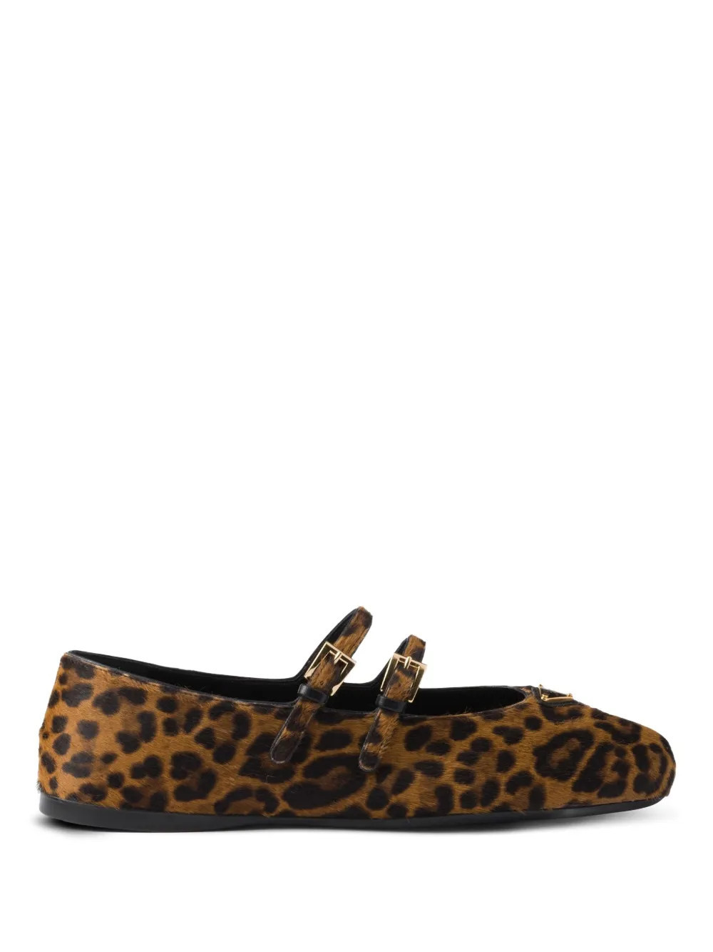 Prada leopard-print ballerina flats - Brown | Farfetch Global