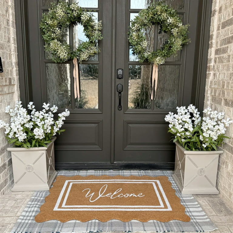 My Texas House Grey Plaid Layering Polyester Indoor/Outdoor Area Rug, 38" x 58" - Walmart.com | Walmart (US)