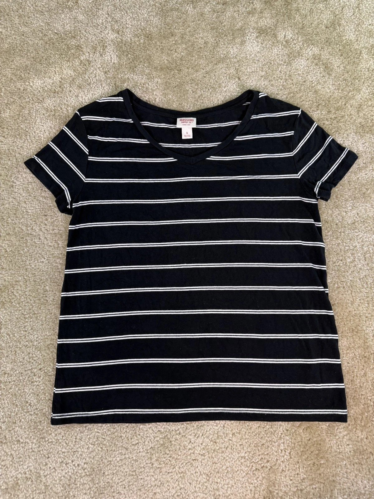 Mossimo Womens Black V-Neck Stretch Short Sleeve Tee Shirt Top Size S D968 | eBay AU