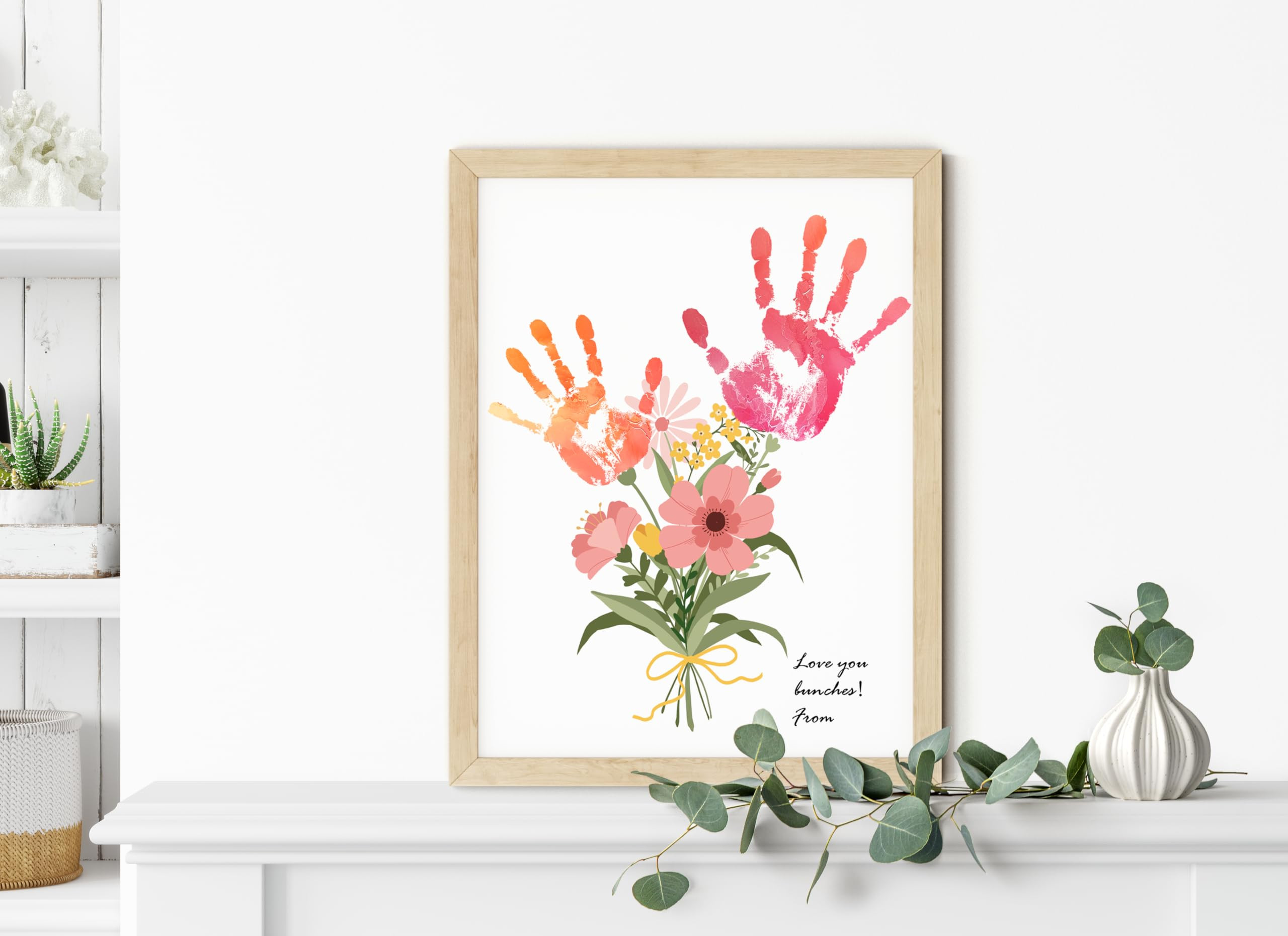 TwoDays Flower Bouquet Handprint Art Craft DIY Kit, Unique Gifts for Mom from Daughter or Son for... | Amazon (US)