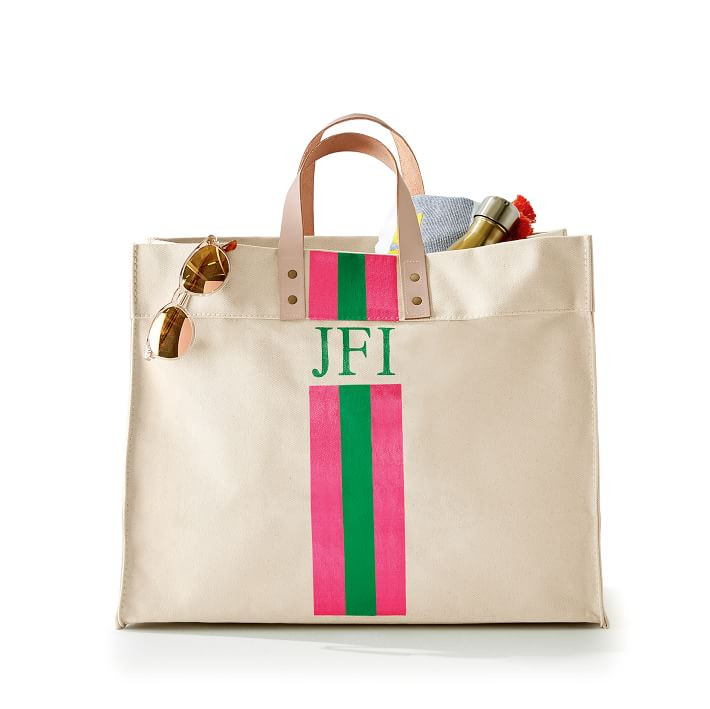 Hand-Painted Canvas Shopper Tote | Mark and Graham