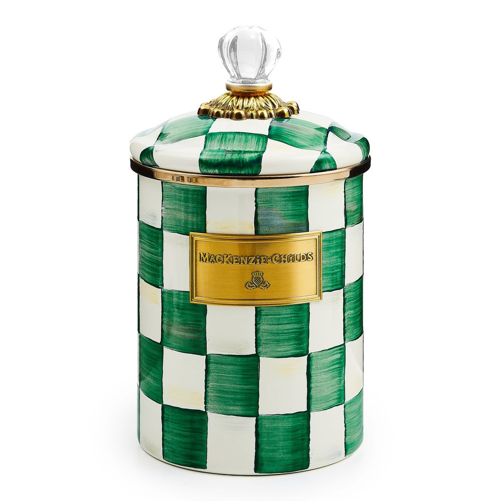 Emerald Check Medium Canister | MacKenzie-Childs
