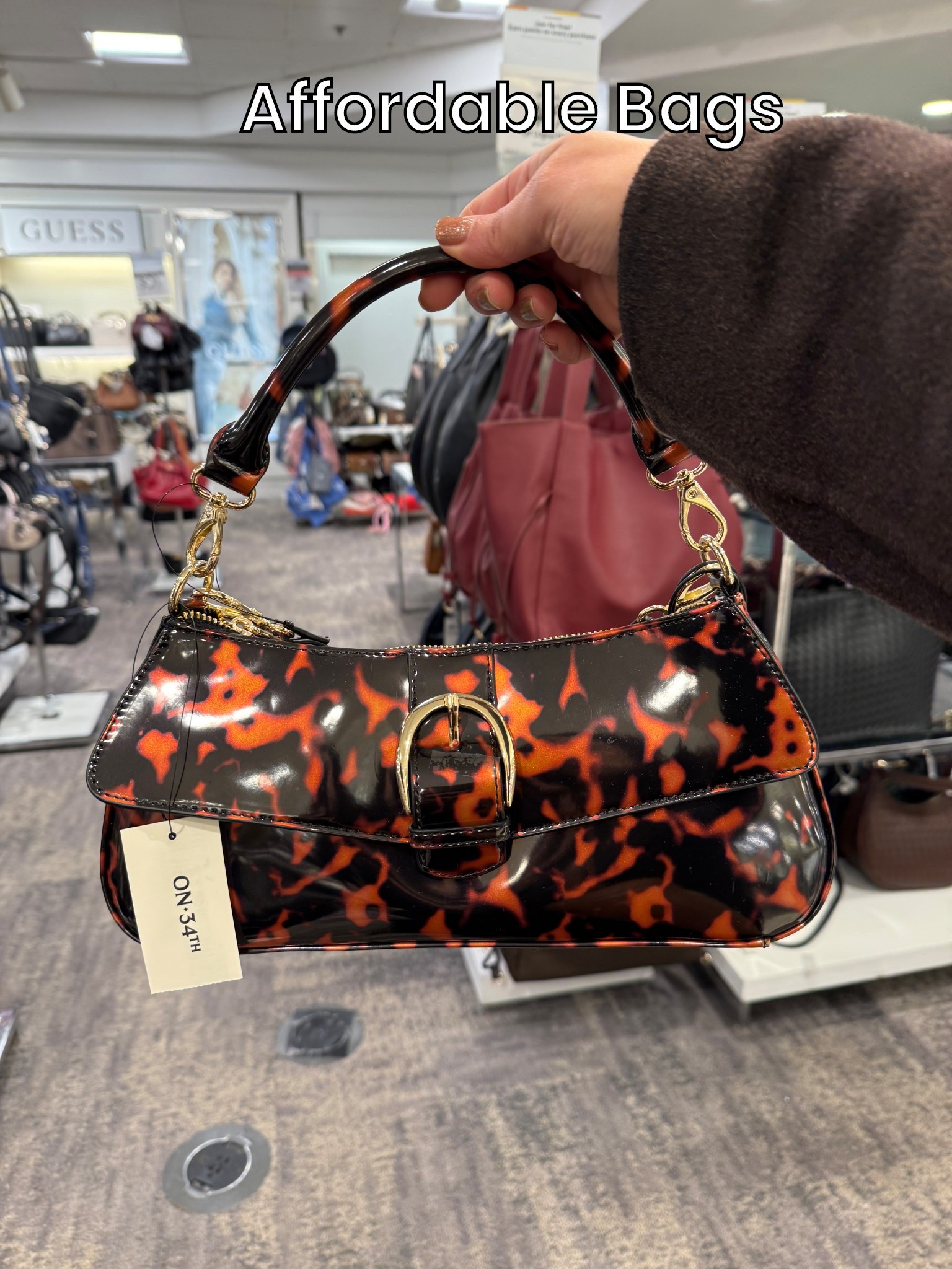 Affordable tortoise shell print bag from Macys! Perfect for eve day or going out. Trendy style comes in blue or silver too! Baguette style bag 

#LTKSaleAlert #LTKHoliday #LTKGiftGuide