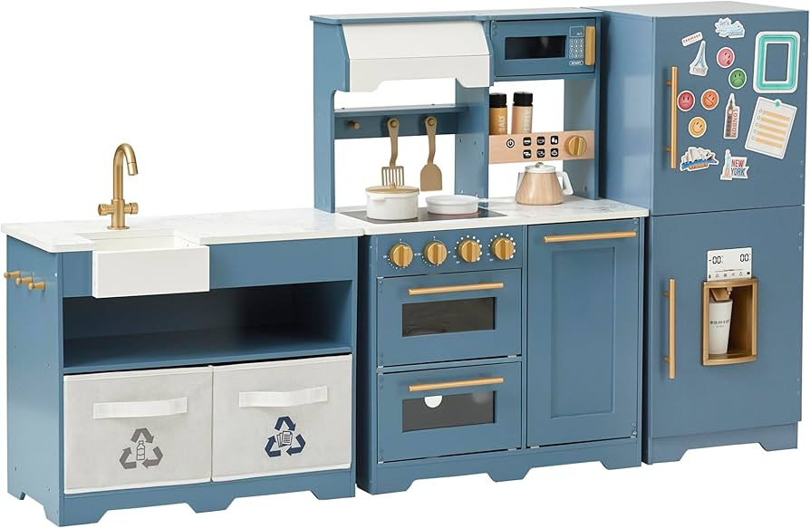 Teamson Kids Little Chef Atlanta Large Modular Wooden Play Kitchen with Interactive, Realistic Fe... | Amazon (US)