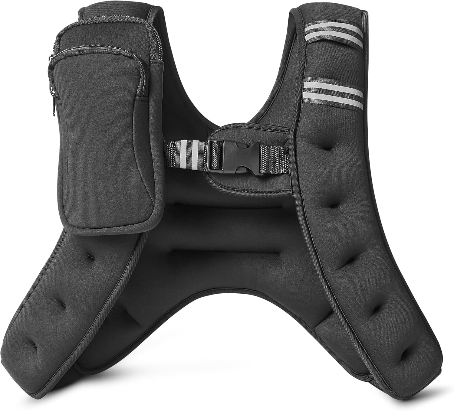 Amazon Basics Weighted Vest with Reflective Stripe, Non-Adjustable, 12 lb, Black | Amazon (US)