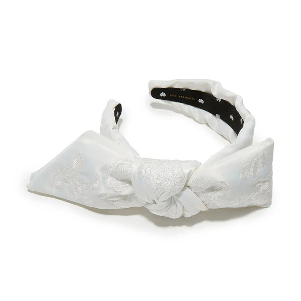 IVORY MARCHESA BRIDAL X LELE SADOUGHI EMBROIDERED LACE HOLLY HEADBAND | LELE SADOUGHI