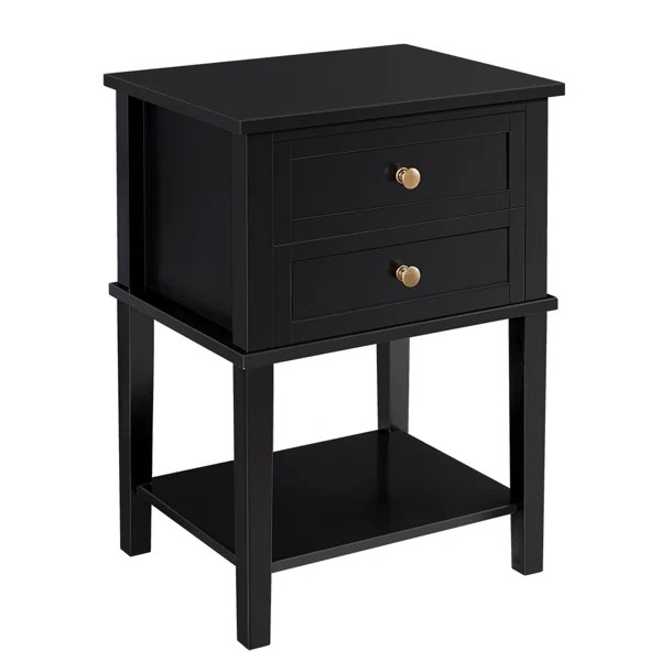 Ajala 2 - Drawer Nightstand in Black | Wayfair North America