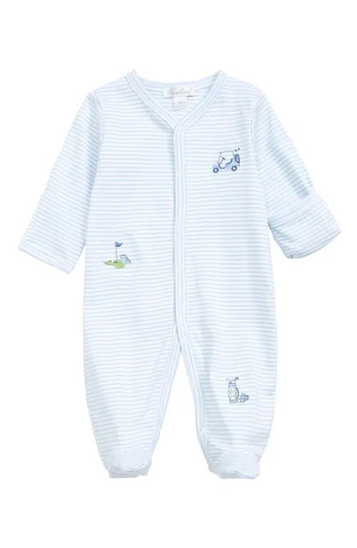 Kissy Kissy Striped Golf Footie in Light Blue at Nordstrom, Size 3-6M | Nordstrom