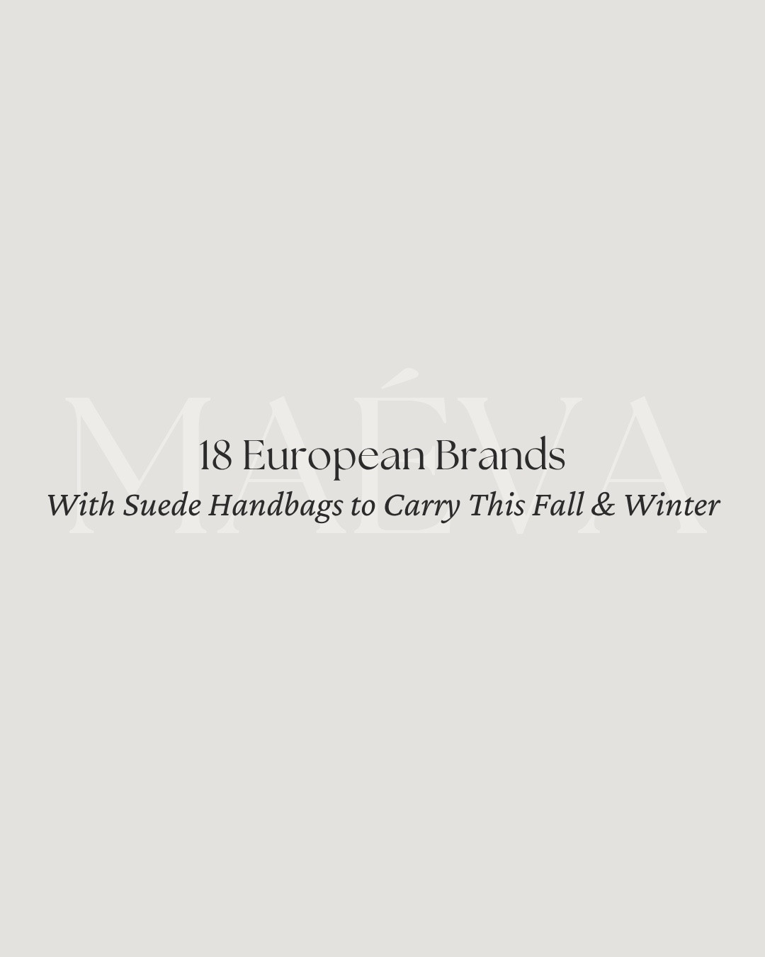 18 European Brands With Suede Handbags to Carry This Fall & Winter 👜

After exploring some of my favorite French handbag brands offering beautiful suede styles, including Ateliers Auguste, Fleuron, RSVP Paris and more, I wanted to expand the edit and share some of the European brands with suede handbags currently catching my eye this season 🤎

From soft suede totes and relaxed shoulder bags to sculptural silhouettes, timeless top handles and richer seasonal textures, there are so many beautiful styles to discover for fall and winter! 

For this edit, I rounded up 18 European brands with suede handbags I’m personally loving right now, including Paris/64, Strathberry, Liffner, Toteme, Mulberry, Coccinelle, Orciani and more!

👜 Discover the full edit now live on maevawithamour.com, where you can explore all 18 brands in detail, learn a little more about each one and shop the featured styles

🤍 You can also shop the complete edit on ShopMy @ maevawithamour under ‘French & EU Bags’, where I’ve gathered all of the handbags featured here, plus even more suede favorites from additional brands - link in bio

👉 Save this post for your next handbag search, and follow for more French & European brand discoveries, thoughtful shopping edits and timeless style inspiration

With Amour, M.

@PARIS/64 @Strathberry