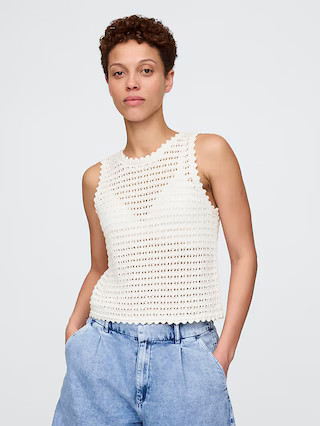 100% Cotton Crochet Tank Top | Gap (US)