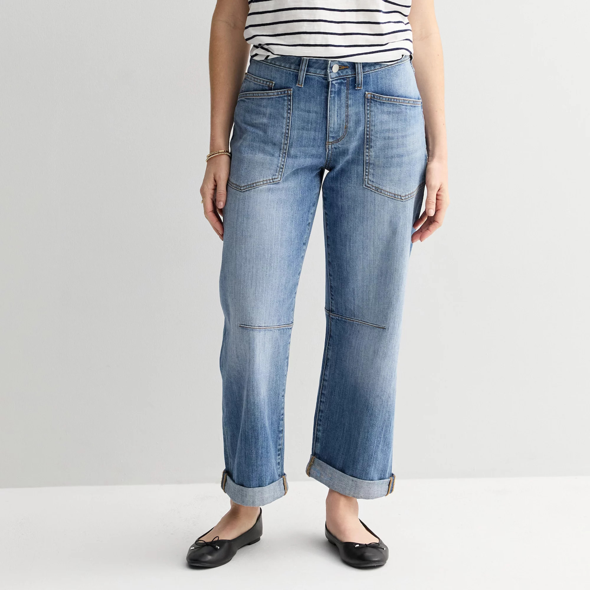 Women's Sonoma Goods For Life Mid Rise Utility Barrel Jeans | Kohl's