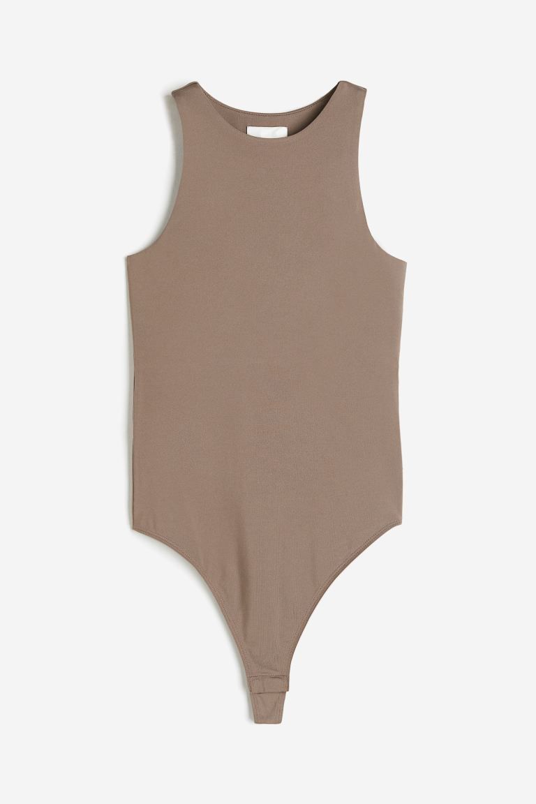 Jersey Thong Bodysuit - Dark beige - Ladies | H&M US | H&M (US + CA)