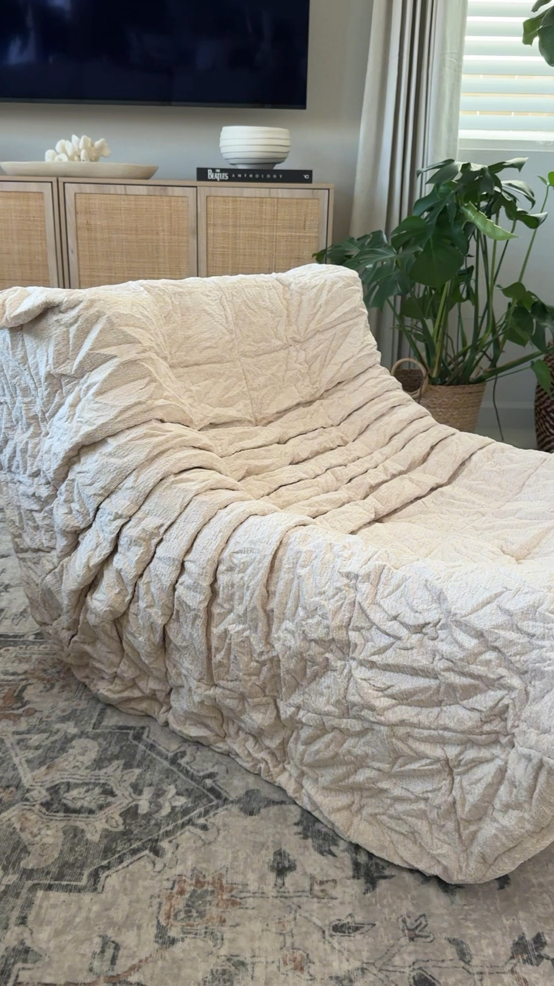 Not your typical bean bag chair!! It’s memory foam, so it’s soft and comfy! It’s still expanding as we speak, but we are loving it in our living room or loft to lounge on ✨

#LTKHome