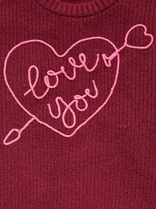 Oversized Valentine's Day Graphic Sweater for Girls | Old Navy (US)