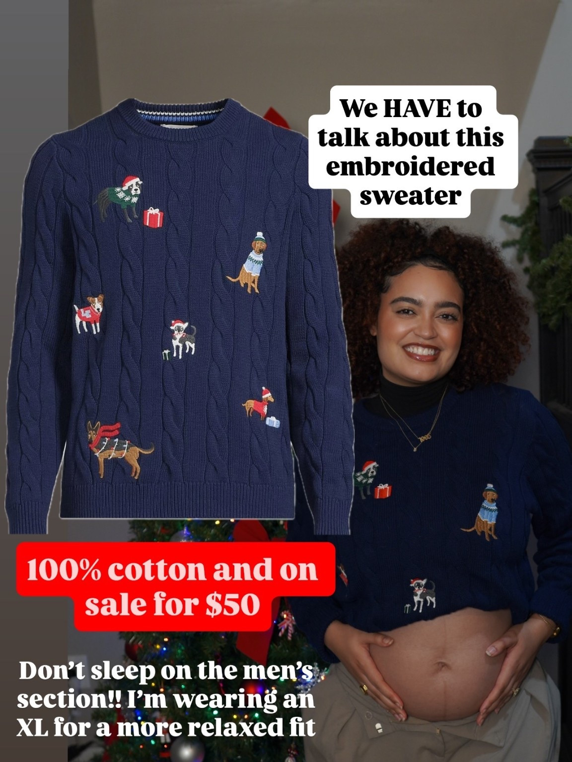 Lands end has GREAT quality sweaters - Don’t sleep on the men’s section!! As a mom to be I’m wearing an XL for a more relaxed fit. This embroidered sweater is 100% cotton and on sale for $50

#LTKSaleAlert #LTKBump #LTKHoliday