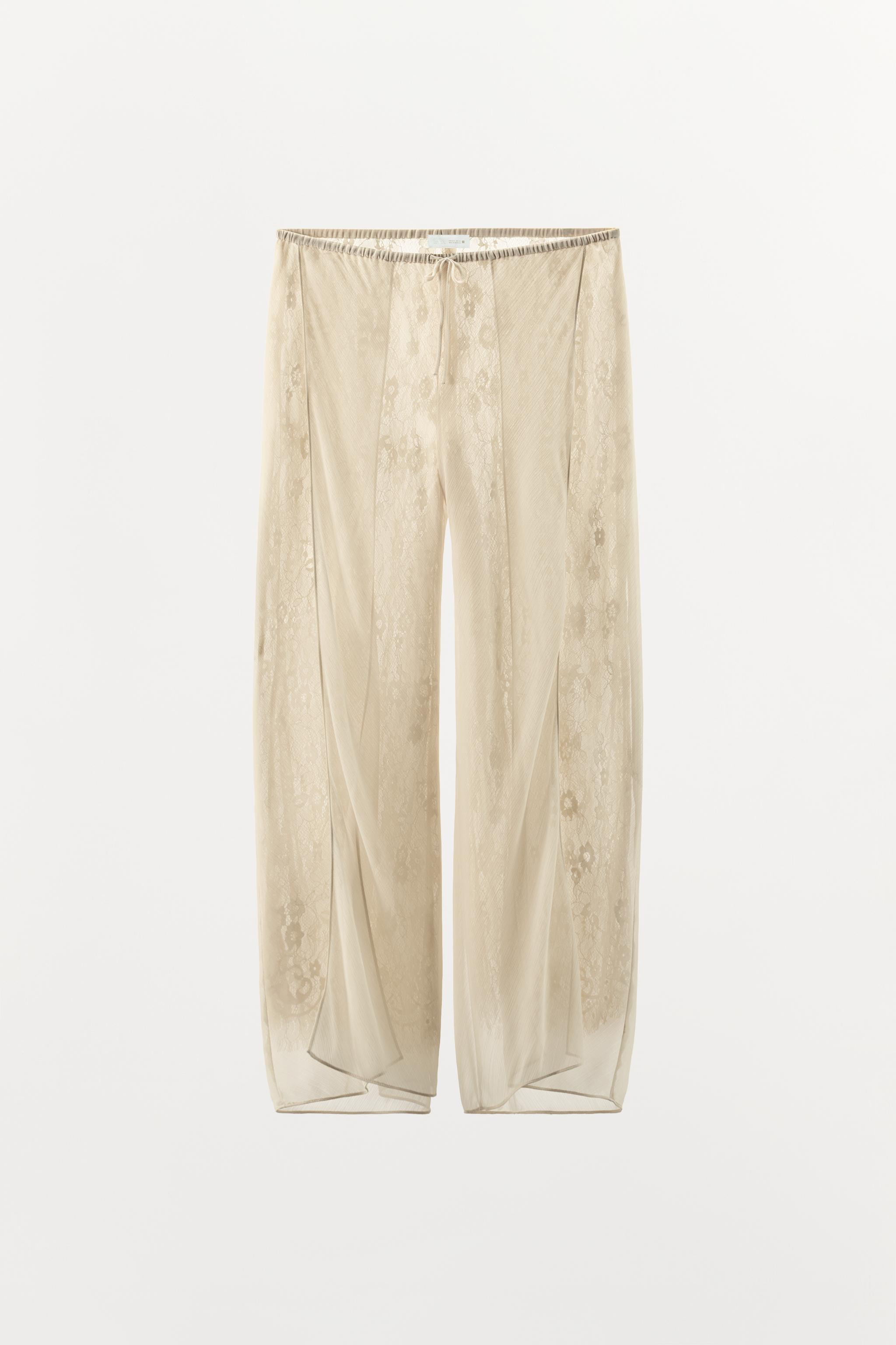 TROUSERS WITH GEORGETTE LACE DETAIL | Zara UK
