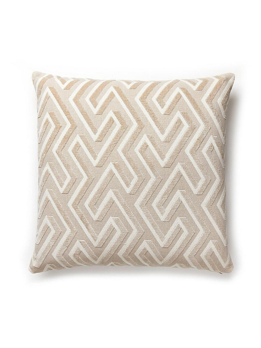 Scalamandre Maze Velvet Square - Latte Pillow | DecoratorsBest