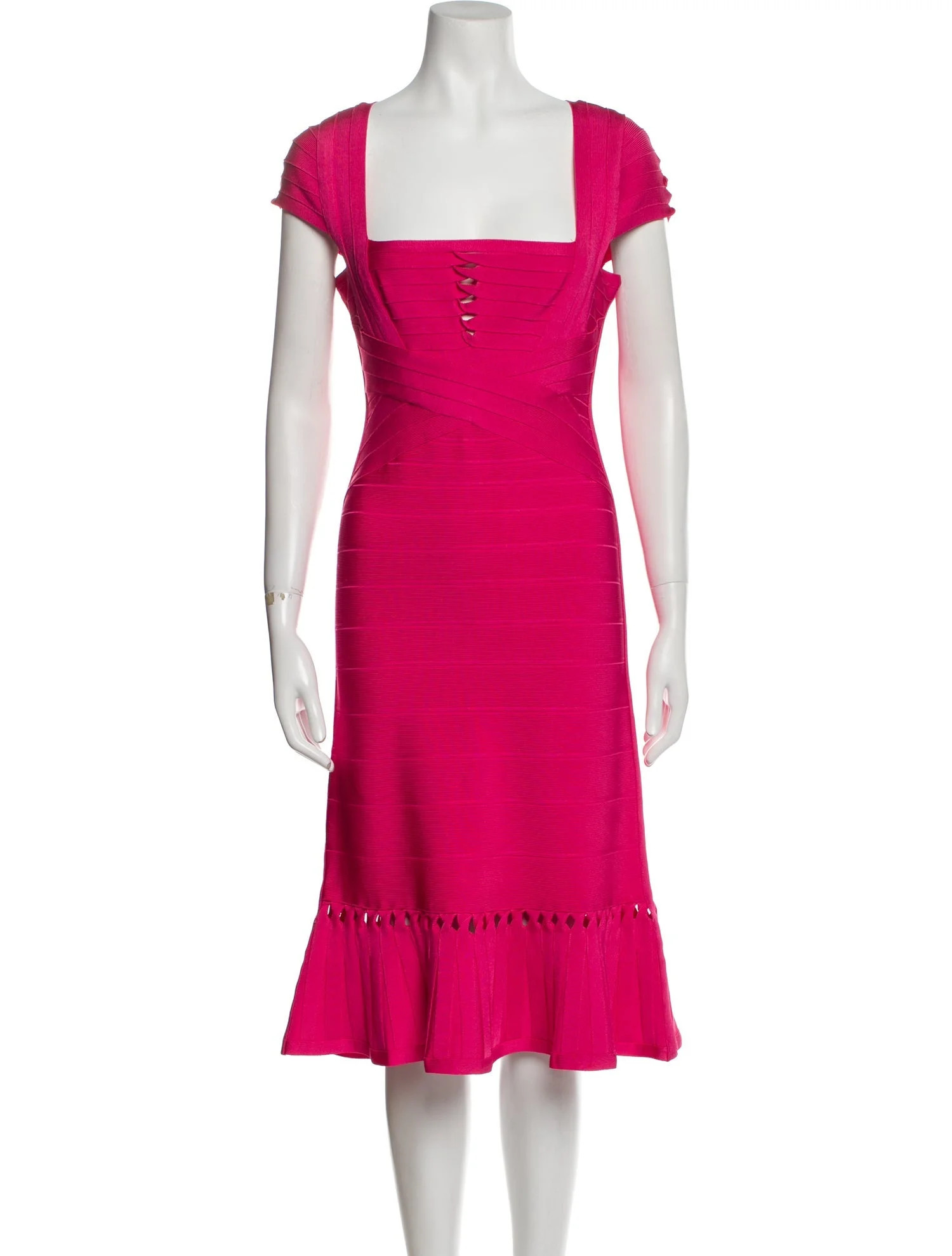 Square Neckline Midi Length Dress | The RealReal