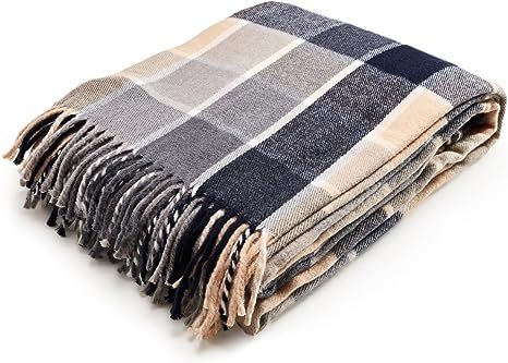 Arus Highlands Collection Tartan Plaid Design Throw Blanket Blue 60" X 80" | Amazon (US)