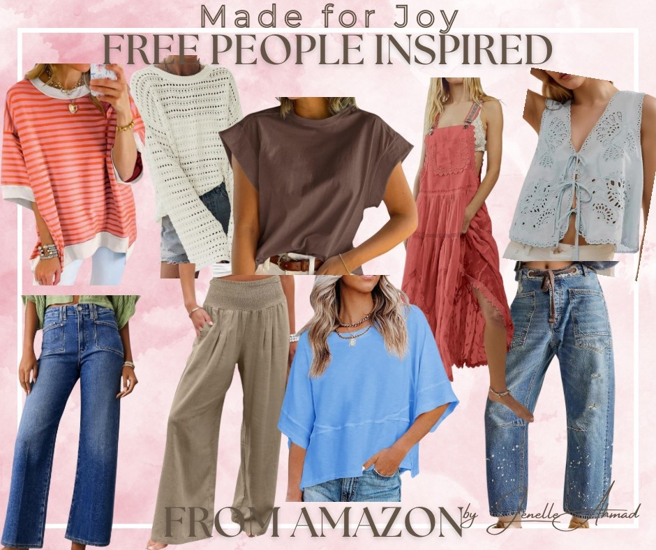 Free People inspired Spring looks for less on Amazon 👏🏻 barrel jeans are coming in hot as well as some vintage detailed tops. Always 💯 with the comfort!

#LTKFindsUnder50 #LTKSaleAlert #LTKStyleTip