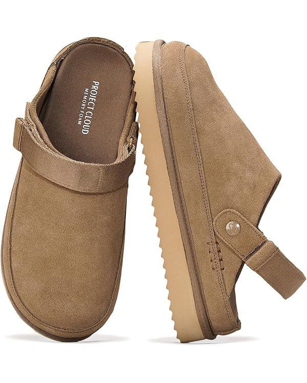 Project Cloud 100% Genuine Leather Platform Mule Clogs for Women (Goldstar) | Memory Foam Insole;... | Amazon (US)