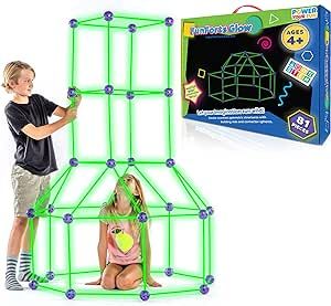 POWER YOUR FUN Fun Forts Glow Fort Building Kit for Kids - 81 Pack Glow in the Dark STEM Building... | Amazon (US)
