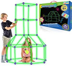 POWER YOUR FUN Fun Forts Glow Fort Building Kit for Kids - 81 Pack Glow in the Dark STEM Building... | Amazon (US)