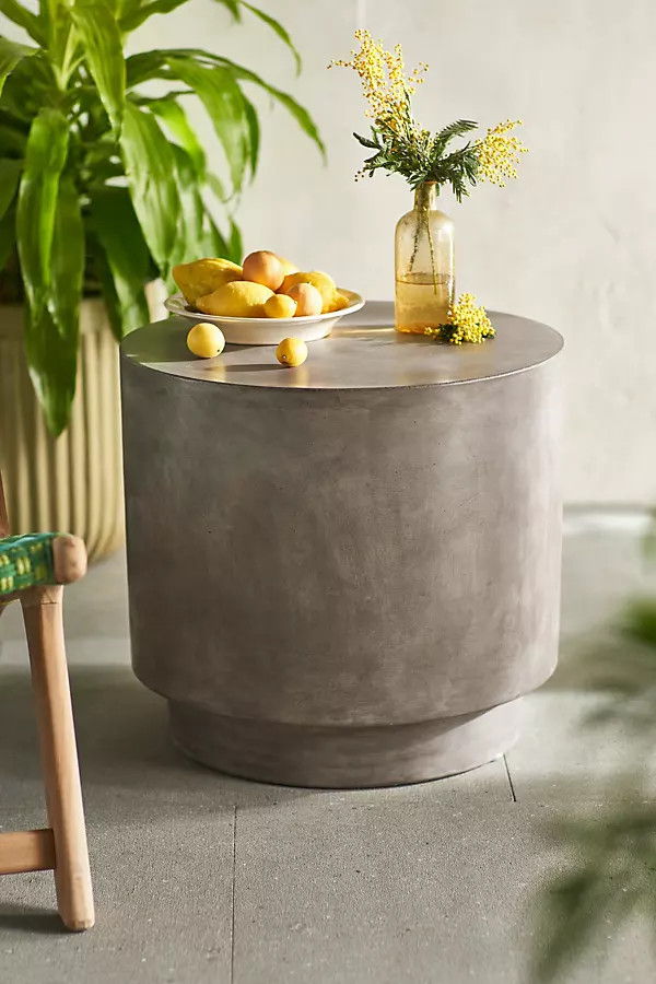 Concrete Barrel Side Table | Anthropologie (US)