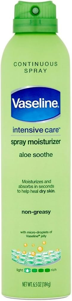 Vaseline Spray and Go Moisturizer, Aloe Soothe, 6.5 Ounce, 2 Pack | Amazon (US)