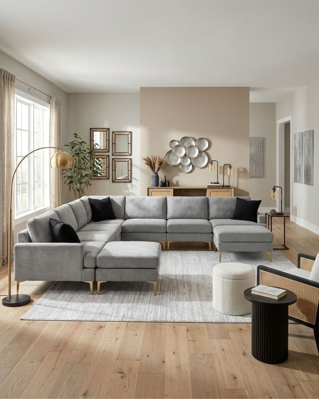 Boho Contemporary Living Room Design With Grey Sectional and Cane Console

#livingroomdesign #bohodecor #bohemianlivingroom #livingroominspo #cozyhome

The mood board features furniture & decor from Wayfair and Amazon. The mockup is an approximation of how this mood board design could look in a home.

#LTKHome
