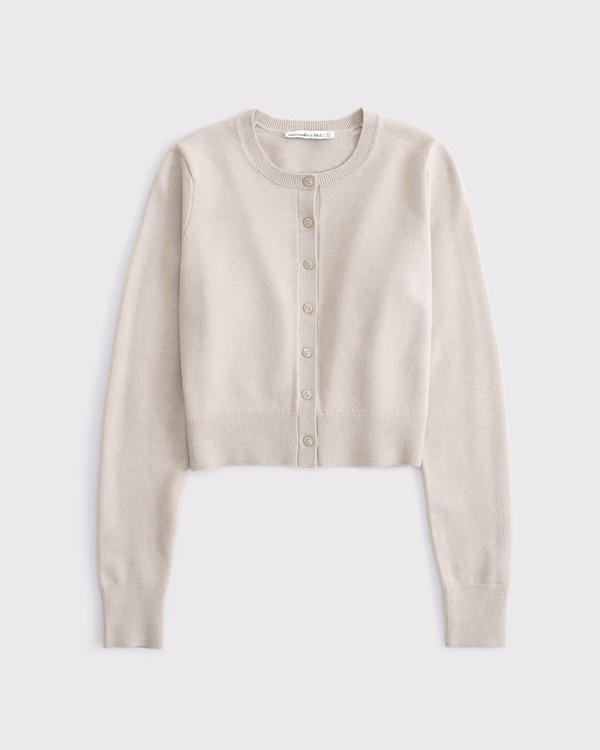 LuxeLoft Shrunken Crew Cardigan | Abercrombie & Fitch (US)