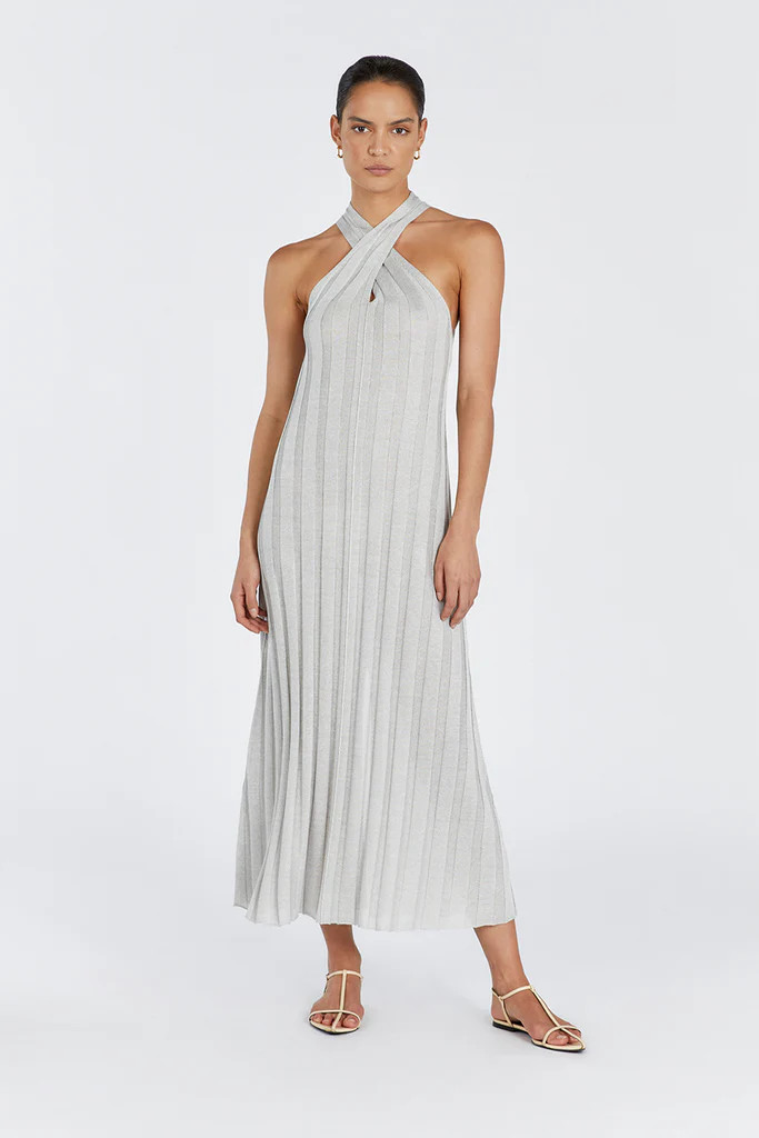 EVERLY SILVER TWIST KNIT DRESS | DISSH