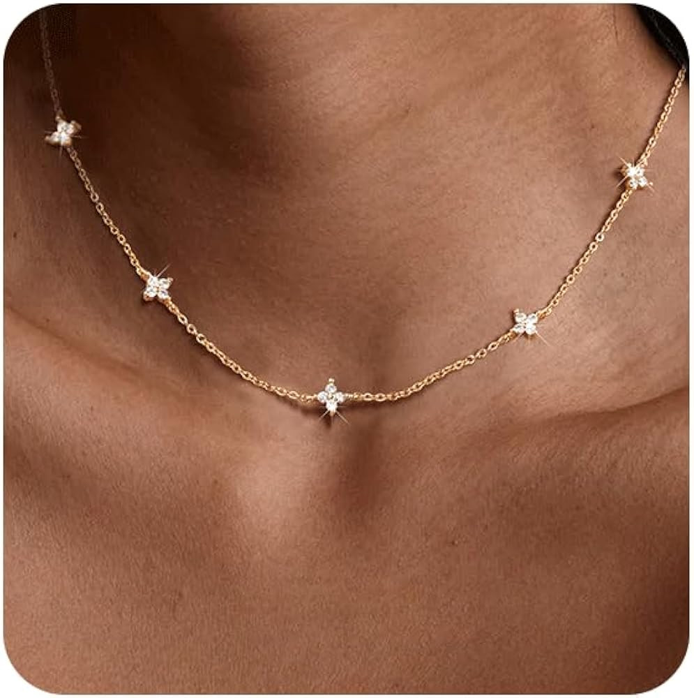 KSF Gold Choker Necklace for Women - 18K Gold Plated Dainty Necklaces for Women Trendy, Cute Hear... | Amazon (US)