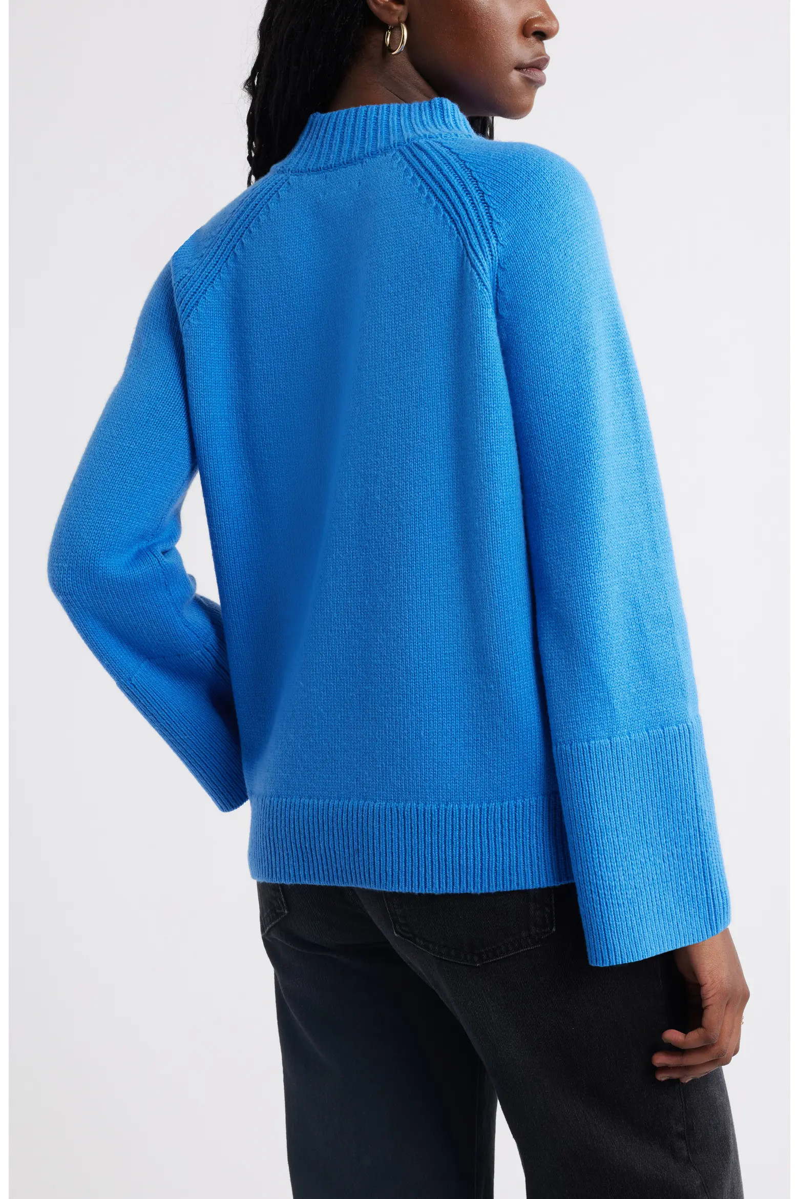 Bell Sleeve Mock Neck Merino Wool & Cotton Sweater (Women) | Nordstrom | Nordstrom